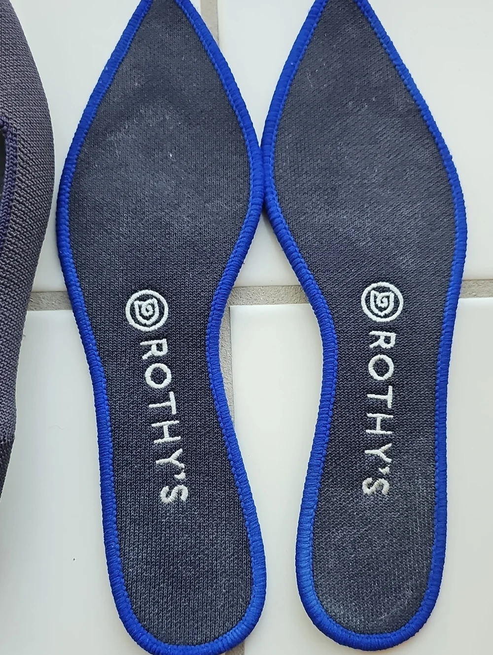 Rothy's The Point Ballet Flats Navy Dark Gray Made In China Size 8